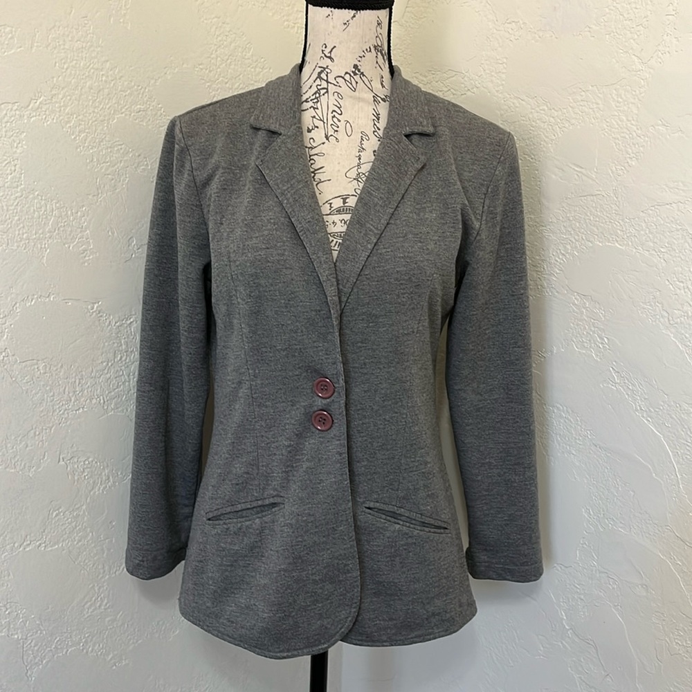 Full Tilt Gray Roll Sleeve Blazer Size Large